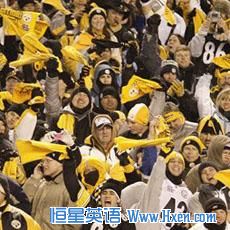 Pittsburgh Steelers fans wave their 