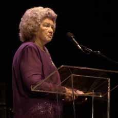 Janette Carter, daughter of A.P. and Sara Carter, speaks at the 12th Annual Bluegrass Music Awards. Janette Carter, daughter of A.P. and Sara Carter, speaks at the 12th Annual Bluegrass Music Awards.