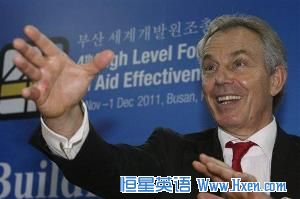 Former British Prime Minister Tony Blair gestures during a press conference of the 4th High-Level Forum on Aid Effectiveness in Busan, South Korea. Former British Prime Minister Tony Blair gestures during a press conference of the 4th High-Level Forum on Aid Effectiveness in Busan, South Korea.