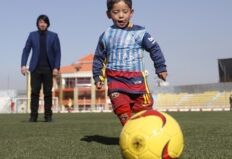Little Messi Gets Autographed Jersey